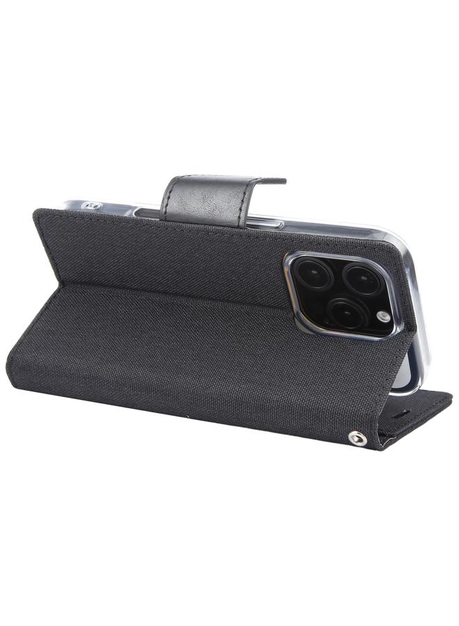 GOOSPERY Case For iPhone 16 Pro CANVAS DIARY Fabric Texture Flip Leather Phone Case  - Image 3
