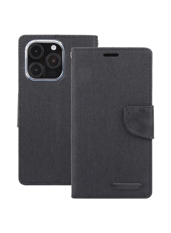 GOOSPERY Case For iPhone 16 Pro CANVAS DIARY Fabric Texture Flip Leather Phone Case  - Image 2