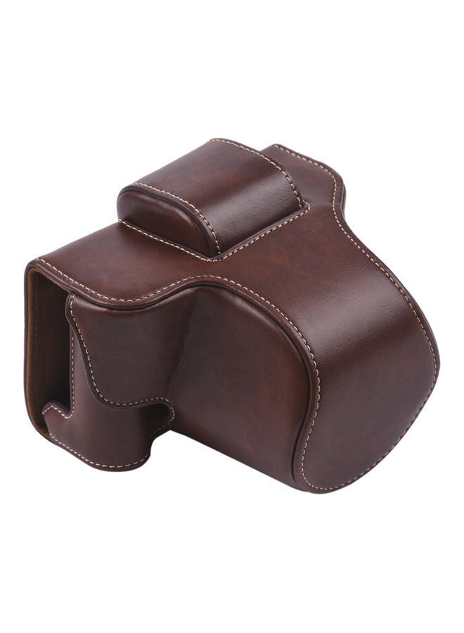 NIBEMINENT Vintage Camera Case With Shoulder Strap Brown  - Image 1