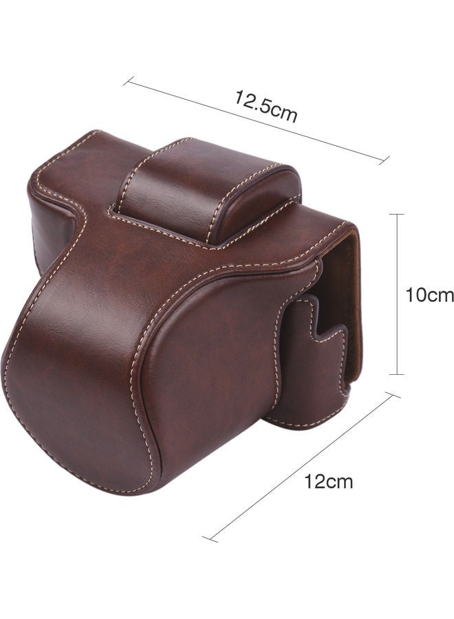 NIBEMINENT Vintage Camera Case With Shoulder Strap Brown  - Image 4