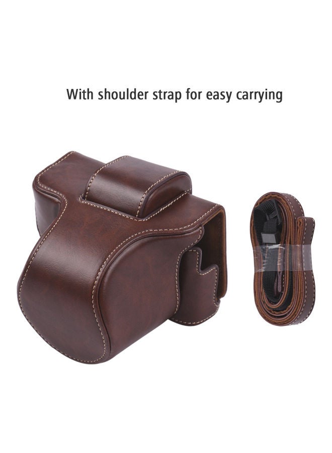 NIBEMINENT Vintage Camera Case With Shoulder Strap Brown  - Image 2