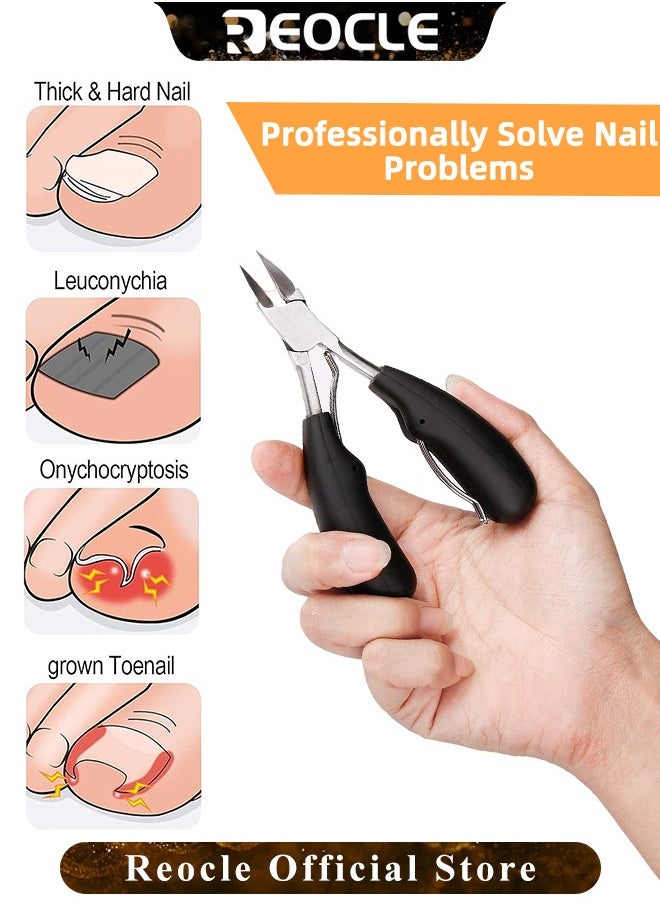 REOCLE - Large Toenail Clippers for Thick & Ingrown Nails Podiatrist Toenail Clippers Kits Stainless Steel Super Sharp Curved Blade Grooming Nail Tool for Man Women - Image 1