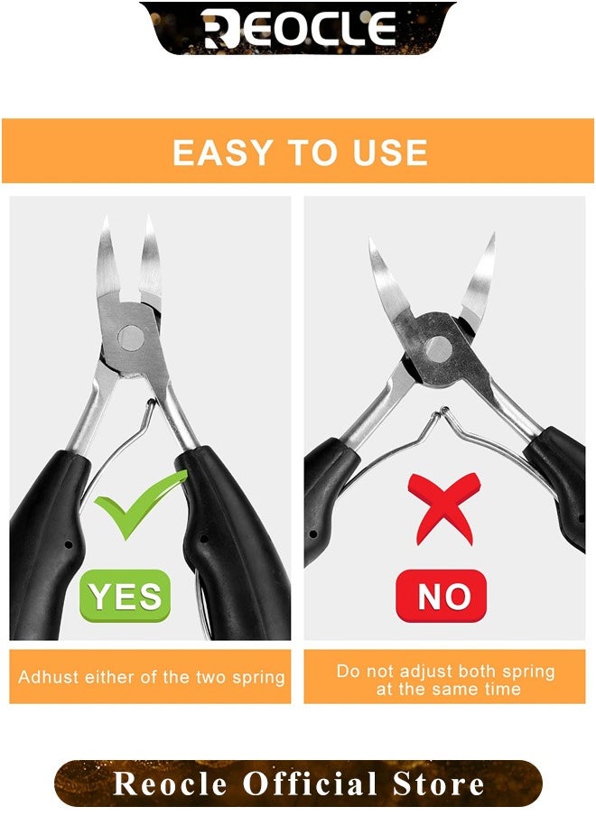 REOCLE - Large Toenail Clippers for Thick & Ingrown Nails Podiatrist Toenail Clippers Kits Stainless Steel Super Sharp Curved Blade Grooming Nail Tool for Man Women - Image 1