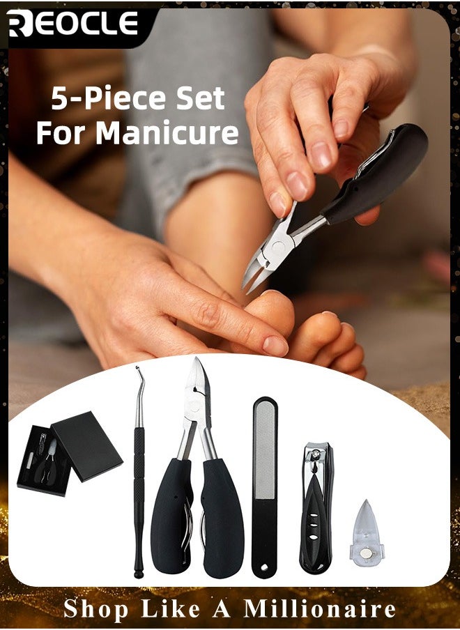 REOCLE - Large Toenail Clippers for Thick & Ingrown Nails Podiatrist Toenail Clippers Kits Stainless Steel Super Sharp Curved Blade Grooming Nail Tool for Man Women - Image 1
