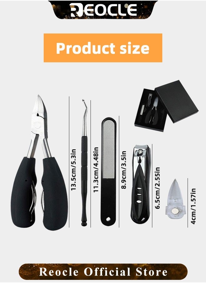 REOCLE - Large Toenail Clippers for Thick & Ingrown Nails Podiatrist Toenail Clippers Kits Stainless Steel Super Sharp Curved Blade Grooming Nail Tool for Man Women - Image 1