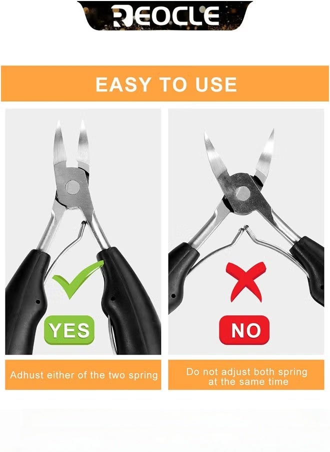 ريوكل مقص أظافر القدم الكبير للأظافر السميكة والنامية تحت الجلد، طقم مقص أظافر القدم من أطباء الأقدام، شفرة منحنية حادة للغاية من الفولاذ المقاوم للصدأ، أداة العناية بالأظافر للرجال والنساء - Image 3