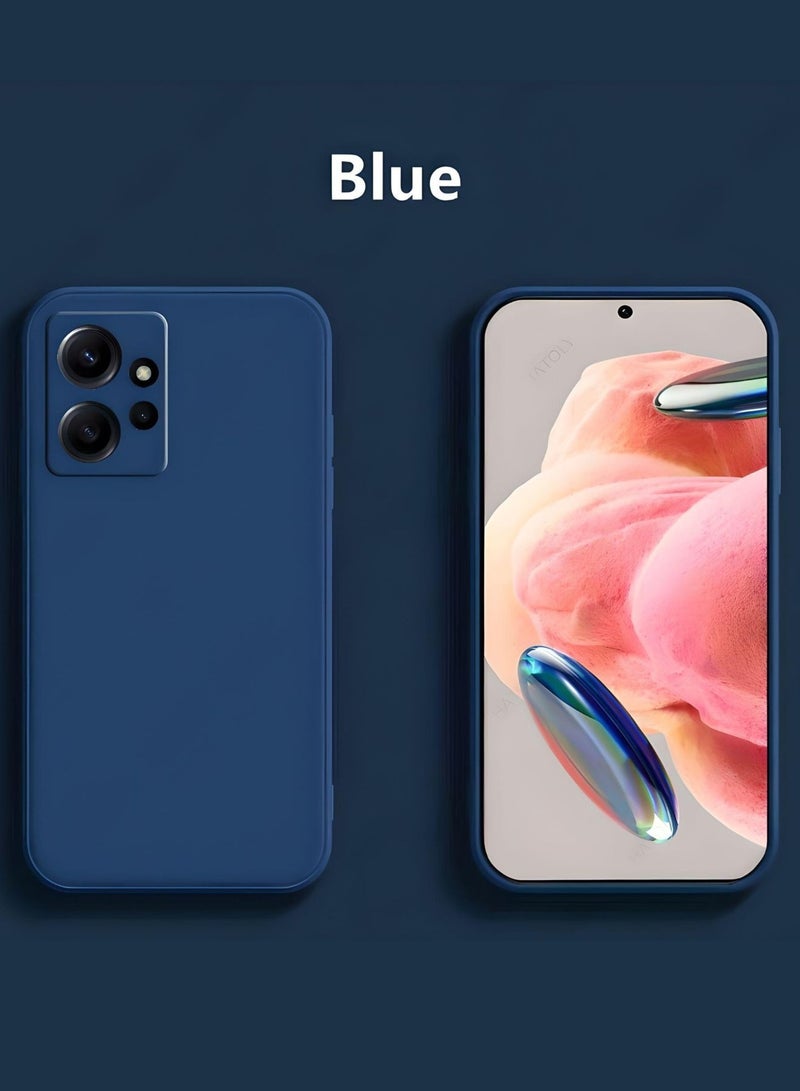 ساراونت Redmi Note 12 4G - غطاء حماية من السيليكون غير اللامع مكون من قطعتين - رفيع، ملون، قبضة جيدة (أسود، أزرق) - Image 4