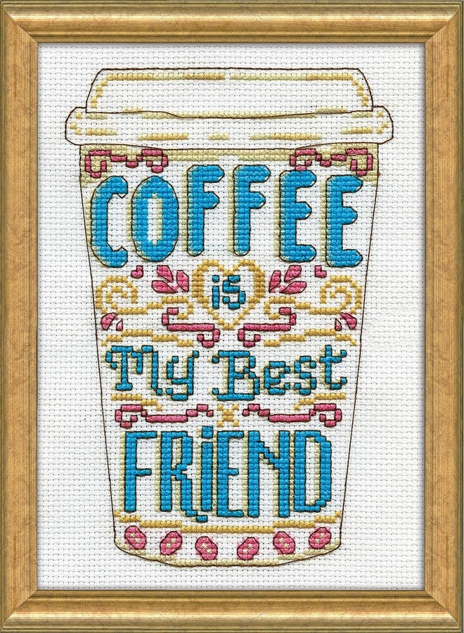 DesignWorks Ink Design Works Crafts Counted Cross Stitch Kit, Coffee Friend, by The Yard - Image 1