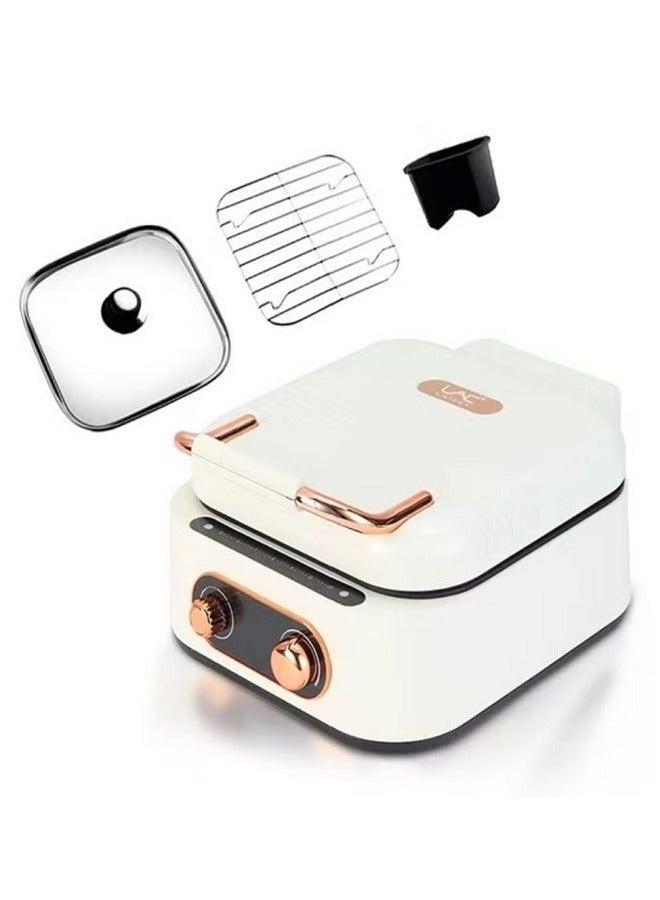 لاك لايش قدر كهربائي متعدد الوظائف مع صينية للخبز، ماكينة فطائر منزلية، طباخ بحركة التحريك للقدر الساخن غير لاصق - Image 1