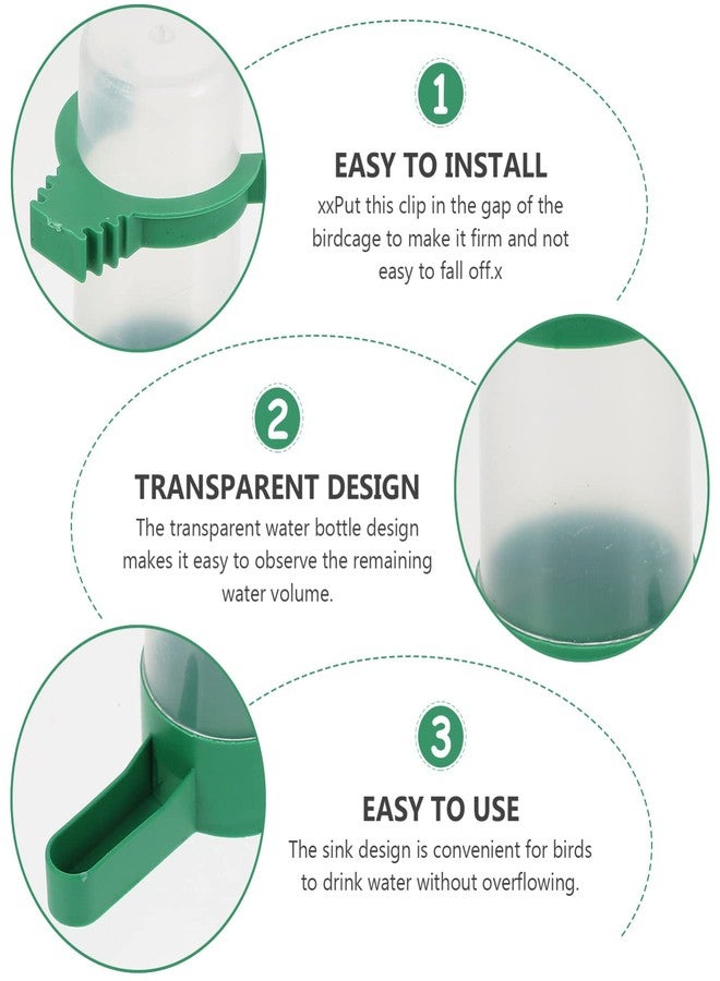 Alasum Automatic Bird Water Dispenser 10Pcs Parakeet Water Bottle Clip with 12 Inch Outlet No Spill Waterer for Cage Feeding - Image 3