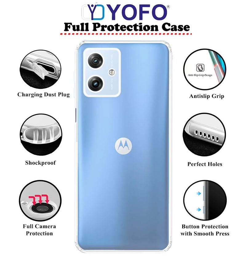 YOFO Back Cover for Motorola G54 (5G) (Flexible|Silicone|Transparent|Full Camera Protection) - Image 2