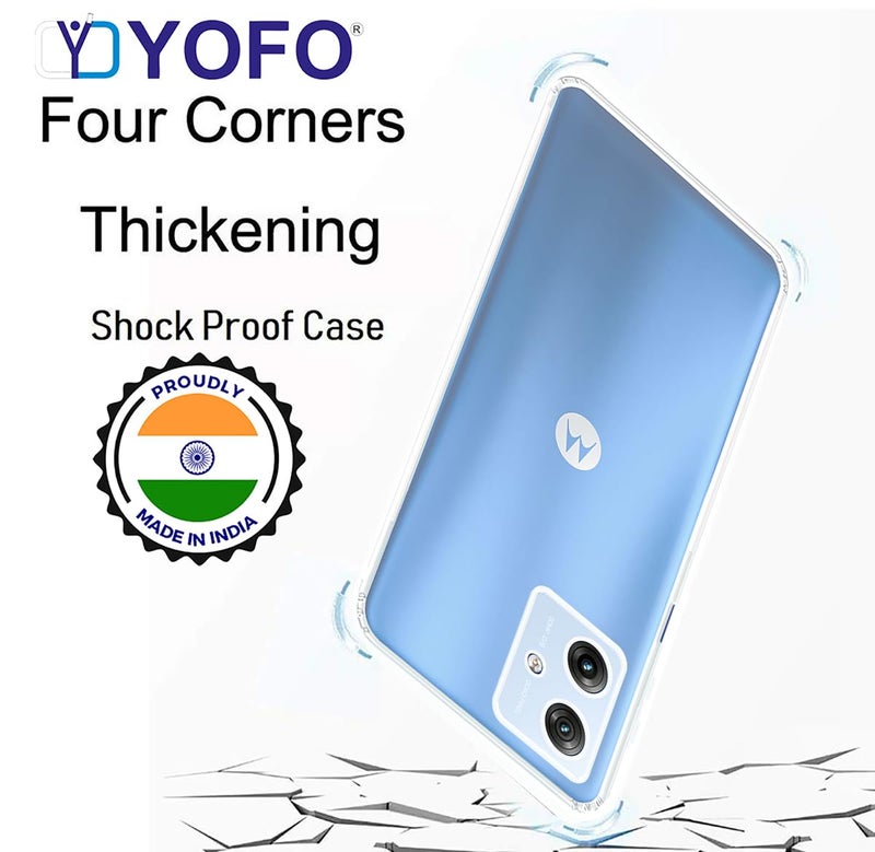 YOFO Back Cover for Motorola G54 (5G) (Flexible|Silicone|Transparent|Full Camera Protection) - Image 3