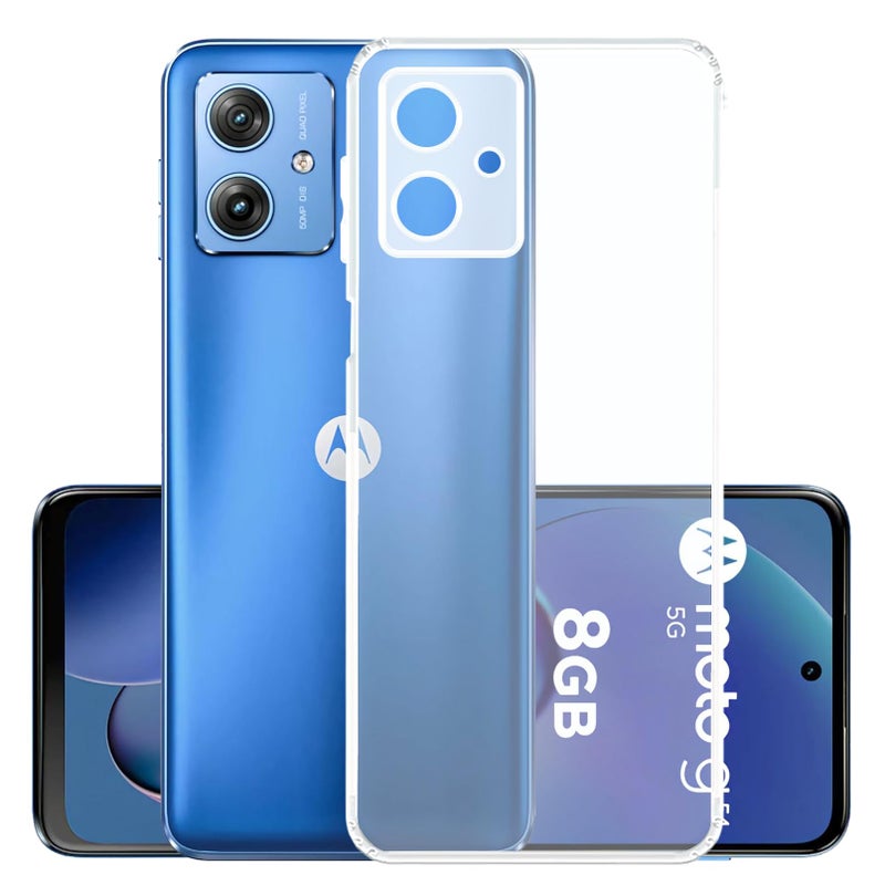 YOFO Back Cover for Motorola G54 (5G) (Flexible|Silicone|Transparent|Full Camera Protection) - Image 1