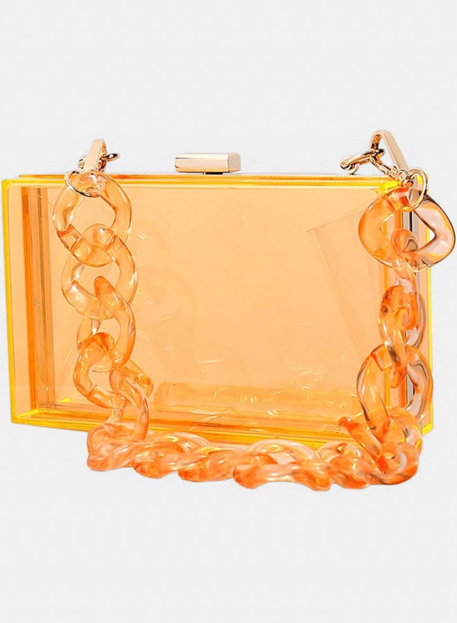Akher el Ankoud Women's transparent acrylic small handbag with removable chain 