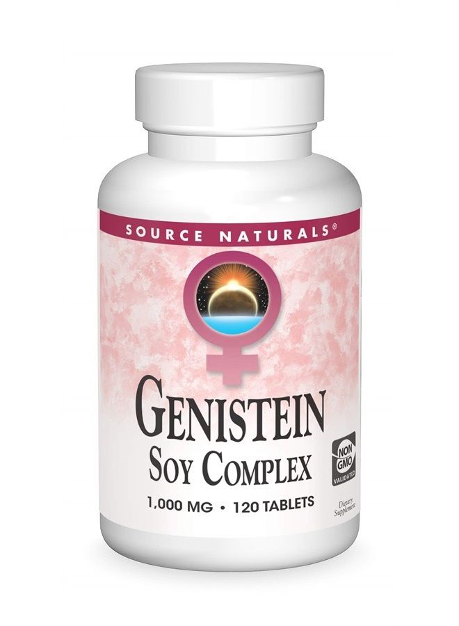 Source Naturals جينستين 1000 ملغ (امرأة أبدية)، 120 قرص - Image 1
