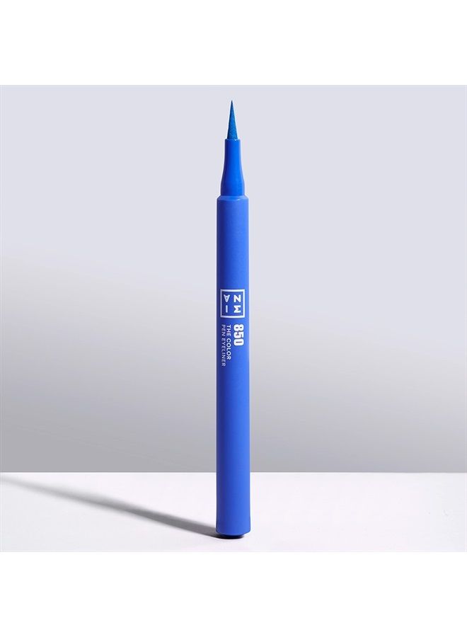 3INA The Color Pen Eyeliner 850 - Ultra Fine Tip 14H Blue Longwear Liquid Liner - Vibrant Colors, Matte, Smudgeproof, Flake Proof Eye Makeup - Cruelty Free, Paraben Free, Vegan Cosmetics - Blue - Image 2