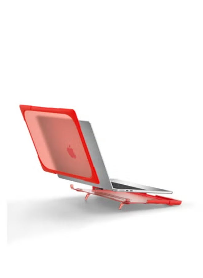 GULFLINK Hard Shell Case Cover with Kickstand Shockproof Function for MacBook Air 2022 (A2681) 13.6inch Red - Image 3