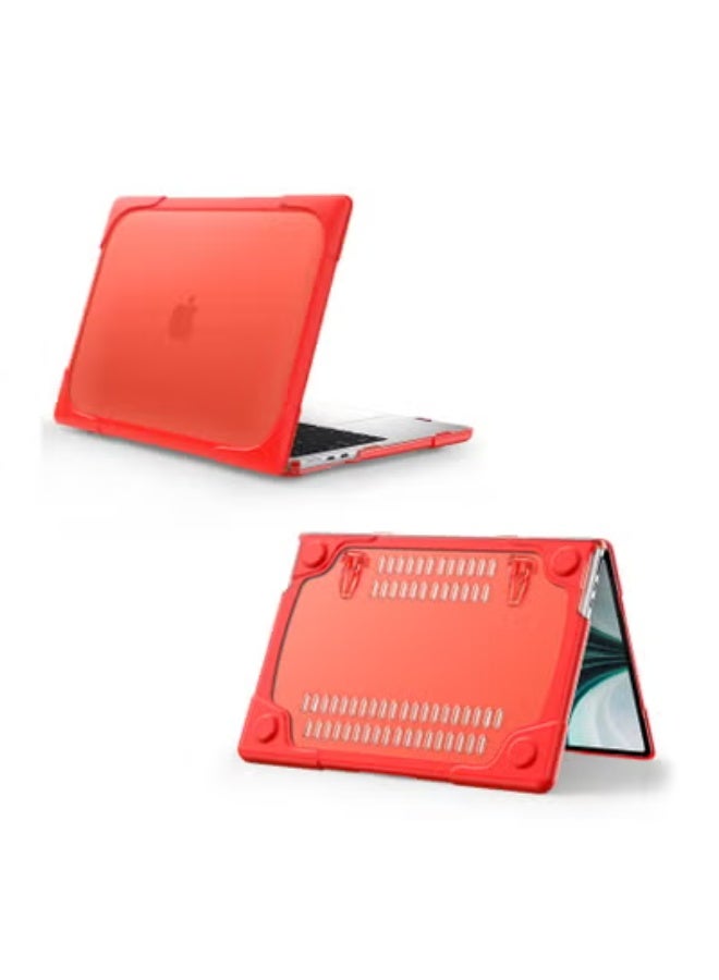 GULFLINK Hard Shell Case Cover with Kickstand Shockproof Function for MacBook Air 2022 (A2681) 13.6inch Red - Image 5