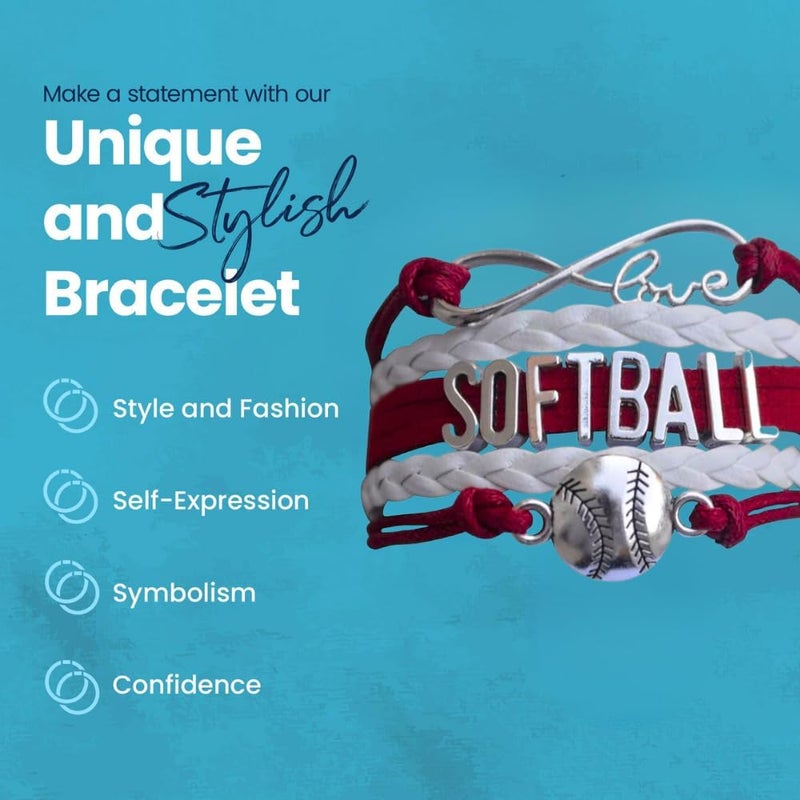 Infinity Collection Infinity Charm Bracelet - Adjustable Softball Jewelry for Players, Teams and Coaches Gifts - Image 5