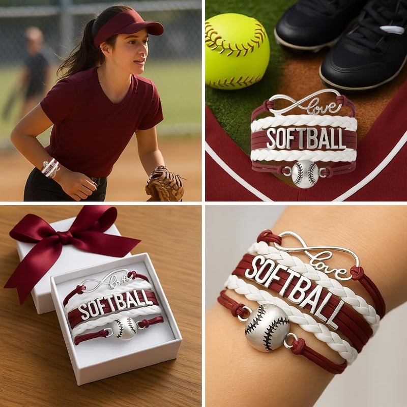 Infinity Collection Infinity Charm Bracelet - Adjustable Softball Jewelry for Players, Teams and Coaches Gifts - Image 2