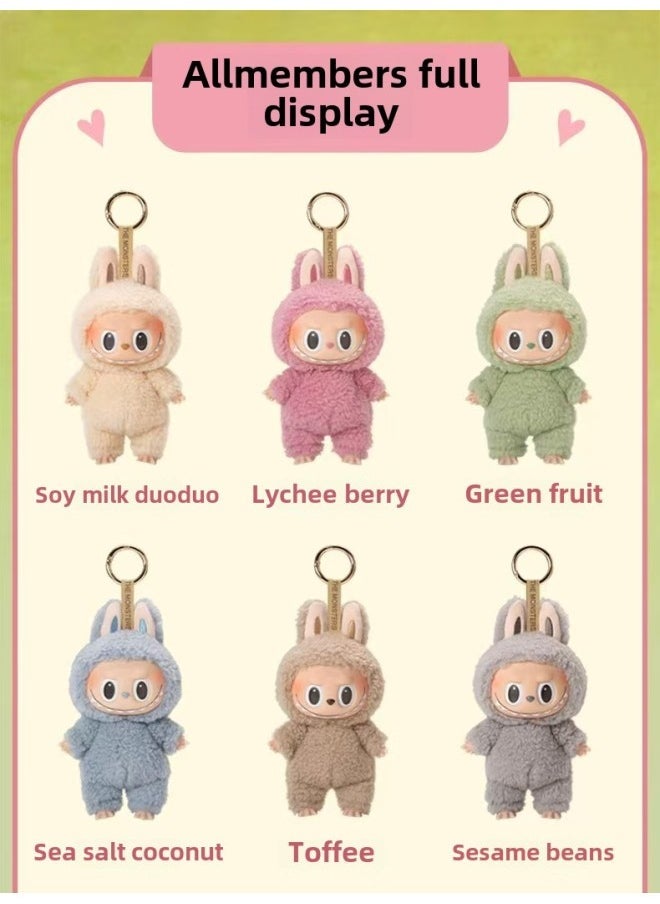 LABUBU LABUBU Generation Of The Motherland Version Of The Macaron Bubble Series Blind Box Vinyl Doll Plush Doll Gift-Specifications:Toffee 1 pcs - Image 1