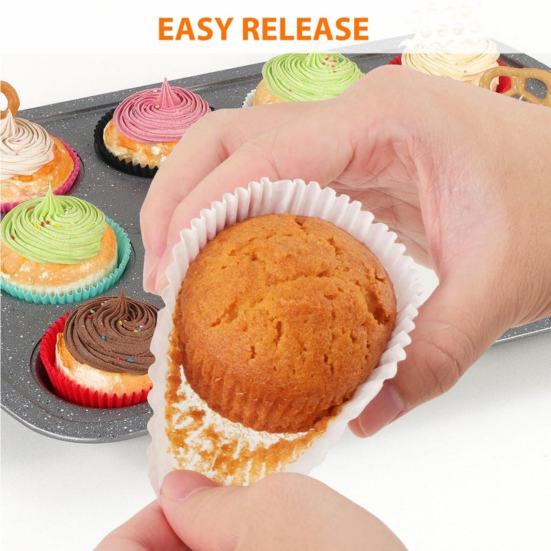 Caperci Standard White Cupcake Liners for Baking 200 Counts - Caperci Greaseproof Muffin Baking Cups for Wedding Birthday Party Baby Shower Festivals (White) - Image 3