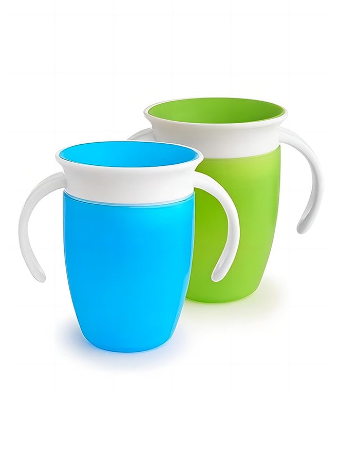 ORiTi 360 Trainer Cup, 7 Ounce, 2 Pack, Green/Blue - Image 1