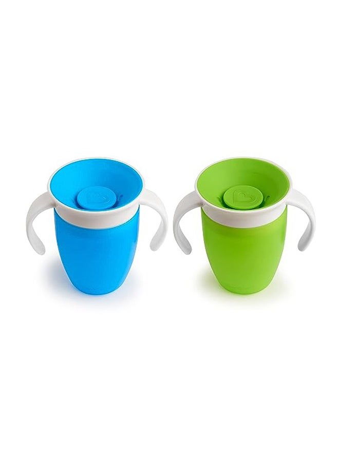 ORiTi 360 Trainer Cup, 7 Ounce, 2 Pack, Green/Blue - Image 2