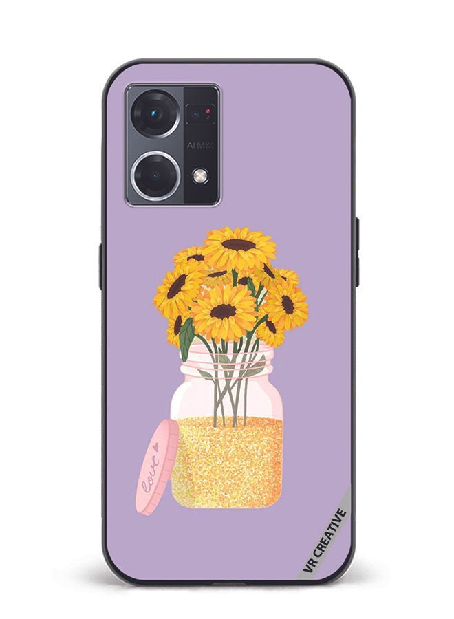 VR CREATIVE Protective Case Cover For Oppo Reno8 4G Sunflower In Jar Design Multicolour - Image 1