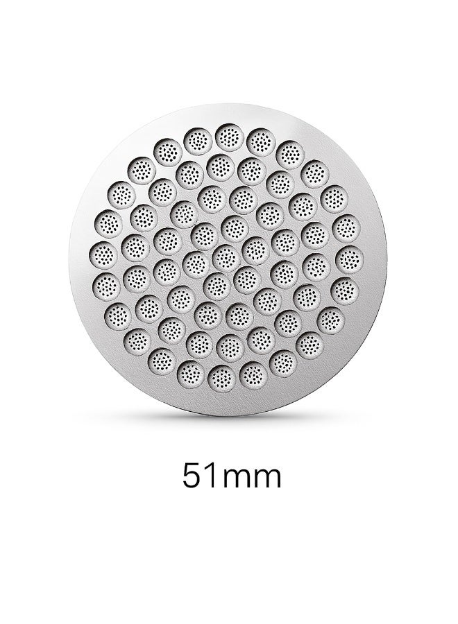 اسبريسو شاشة احترافية من الفولاذ المقاوم للصدأ مقاس 51 مم لقرص الإسبريسو - قرص فلتر قابل لإعادة الاستخدام لتوزيع الماء بالتساوي واستخلاص الإسبريسو النظيف - متوافق مع حاملات المرشح مقاس 51 مم للآلات المنزلية والتجارية - Image 1