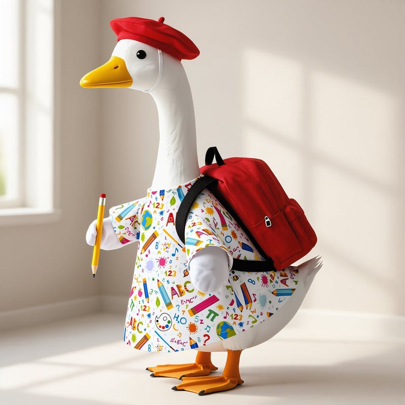 Goose Dress Back to School 3pcs Statue Accessory Party Porch Lawn Decor - Image 4