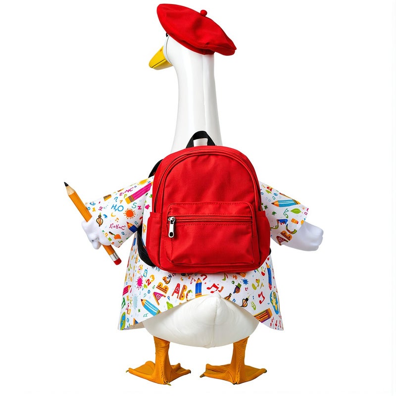 Goose Dress Back to School 3pcs Statue Accessory Party Porch Lawn Decor - Image 5