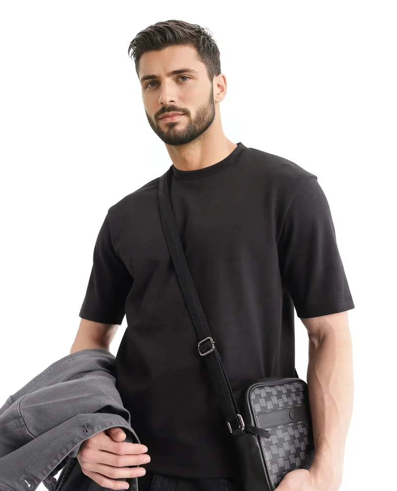 Rare Rabbit Men's Oversized Fit Solid Cotton T-Shirt