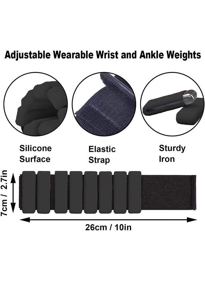 Arabest Wrist Weights, 2 Pack Adjustable Wearable Wrist and Ankle Weights, Weight Bracelet, 450g Each, Silicone Surface, Waterproof and Sweatproof, Fit Women Men Yoga Walking Jogging Dance Fitness  - Image 2