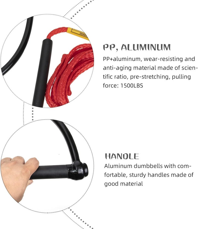 LABRIMP Wear-Resistant Water Ski Rope with Handle Polypropylene Skiing Tow Rope for Wakeboard and Water Activities Secure Grip Design High Tensile Strength and Portable - Image 5