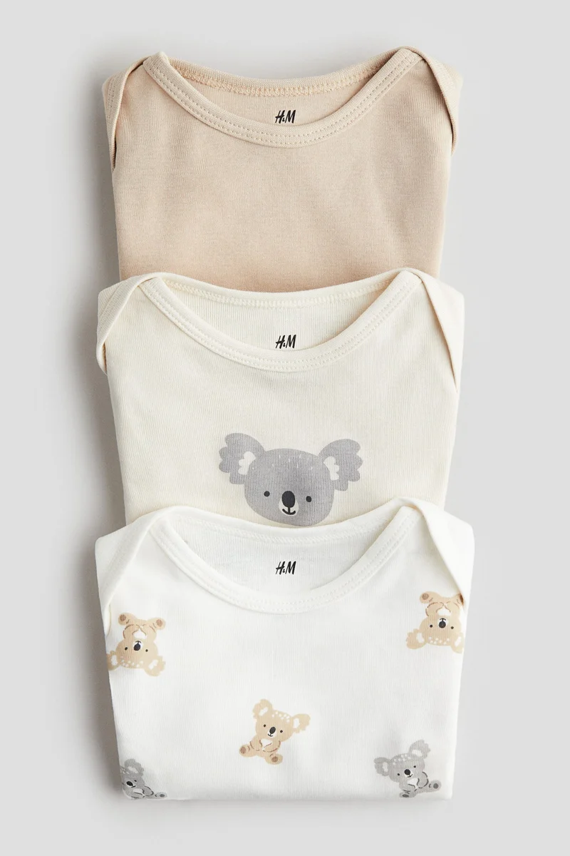 H&M 3-pack printed jersey bodysuits
