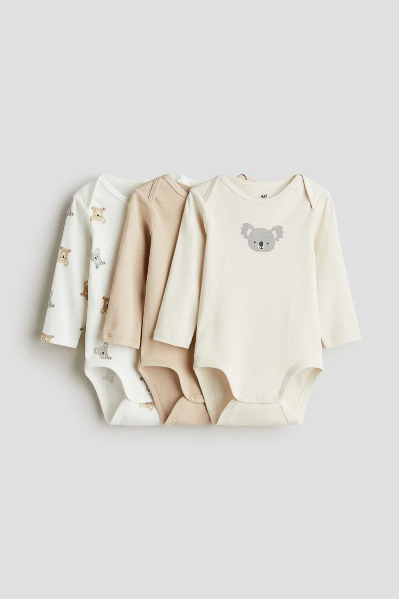 H&M 3-pack printed jersey bodysuits