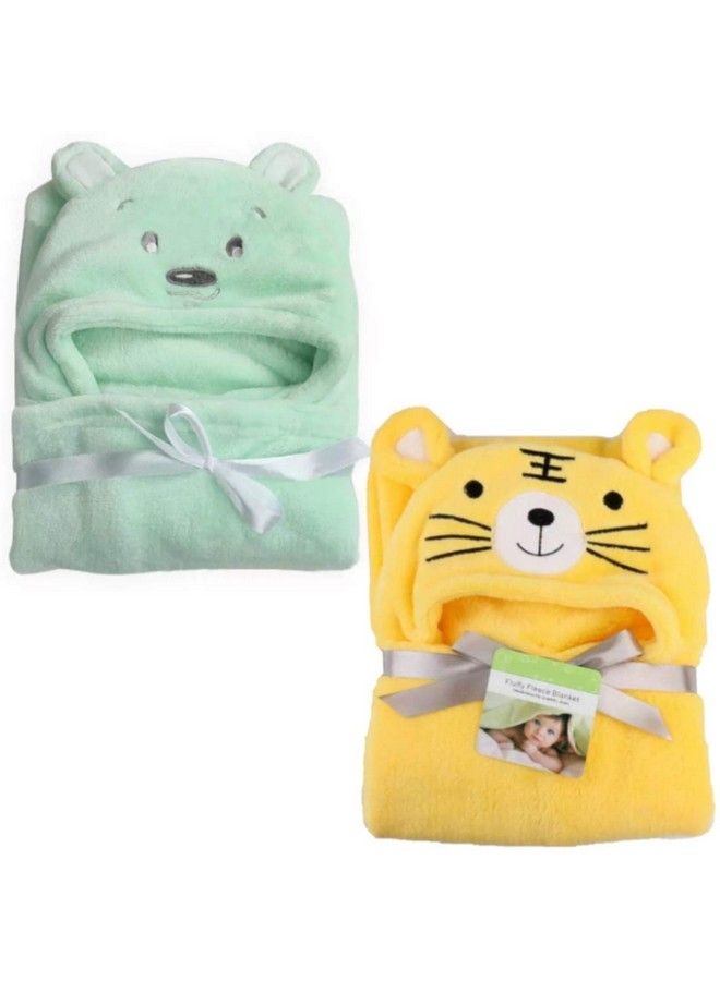Brandonn New Born Premium Hooded All Season Wrapper Cum Baby Bath Towel Cum Baby Blanket For Babies Pack Of 2 - Image 1