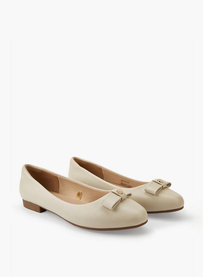 Flora Bella By Shoexpress Bow Detail Ballerina Shoes - Image 2