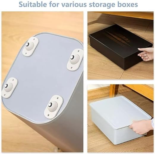 Self Adhesive 360 Degree Mini Swivel Casters Wheels Universal Wheels at The Bottom of The Storage Box Trash Can Baby Toys Car Cloth Bin Container Cabinet Furniture4Pcs - Image 3