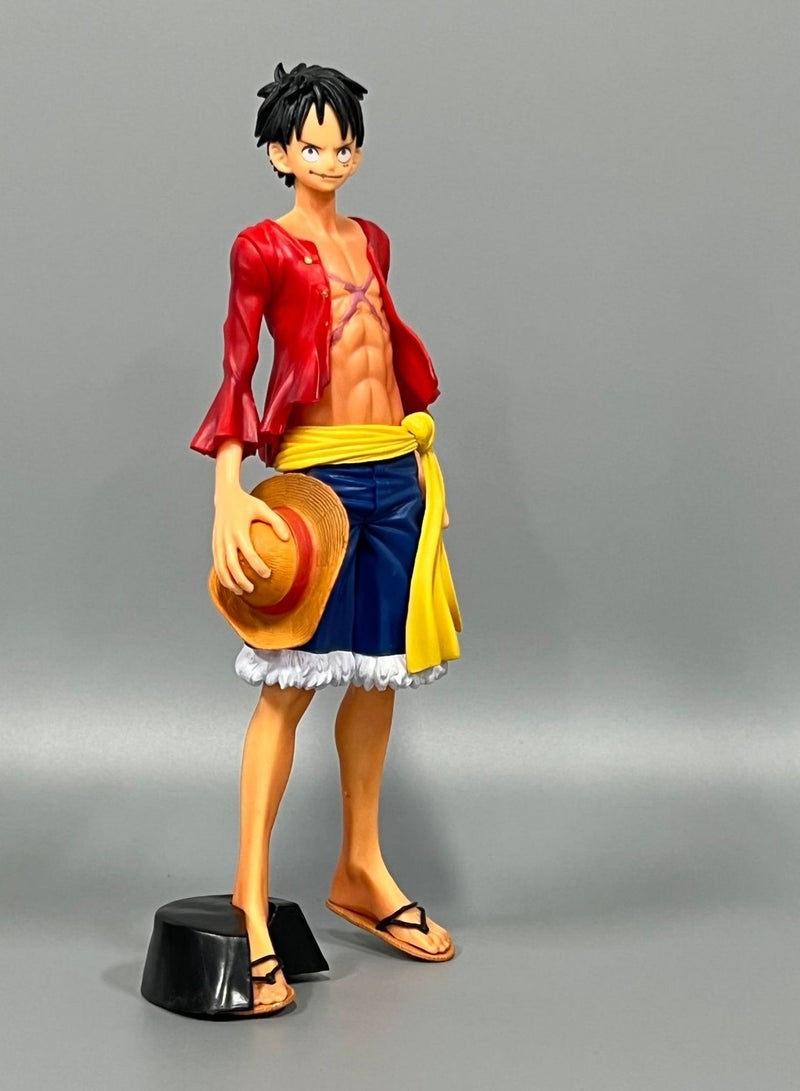 One Piece Luffy Figurine - Cartoon Toy Collectible with Hat  - Image 2