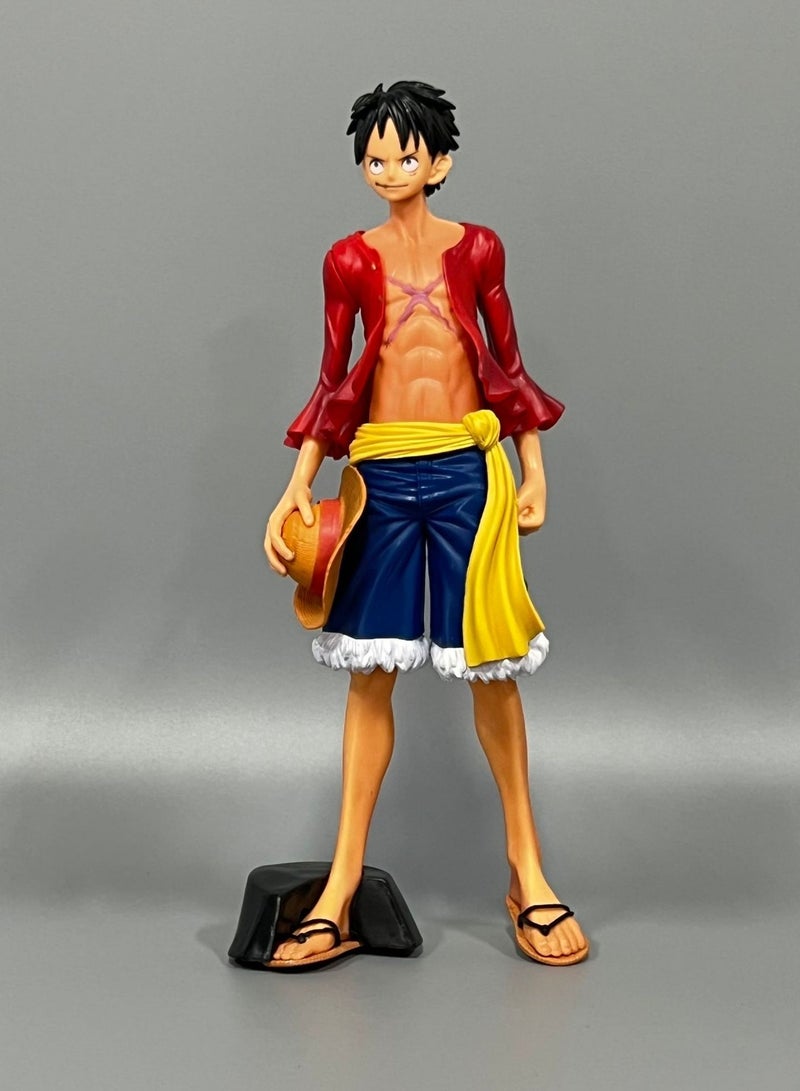 One Piece Luffy Figurine - Cartoon Toy Collectible with Hat  - Image 3