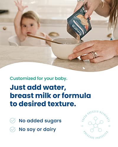 Amara Organic Baby Food | Oats and Berries | Baby Cereal to Mix With Breastmilk, Water, or Baby Formula | Baby Food Pouches, Made from Organic Fruit and Veggies | Stage 2 | 10 Pouches - Image 5