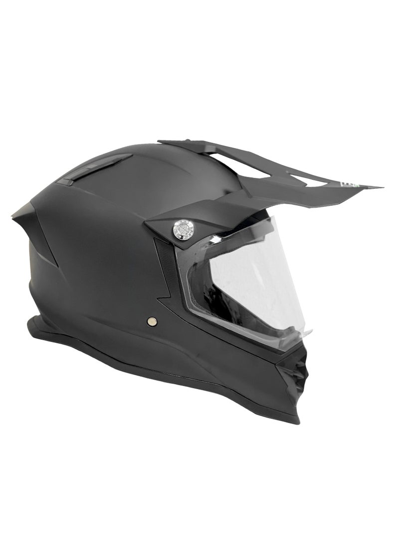 خوذة دراجة نارية موتوكروس على الطرق الوعرة مع زجاج وأسود غير لامع - 835610 - Image 2