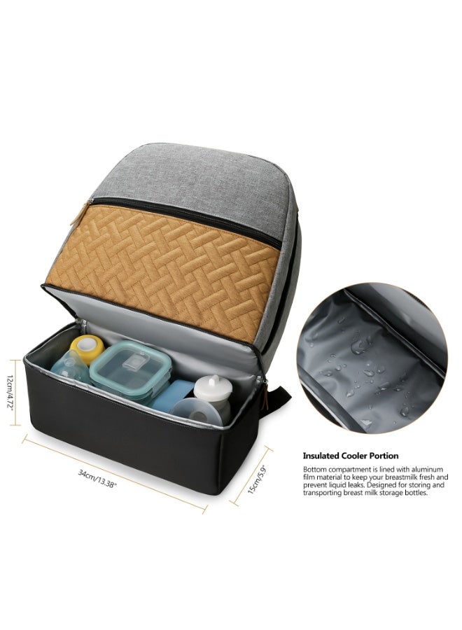 عام الأم والطفل السفر حفاضات حقيبة الطعام في الهواء الطلق الطفل المكملات الغذائية الطازجة والعزل على ظهره تخزين الحليب حقيبة الأم - Image 3