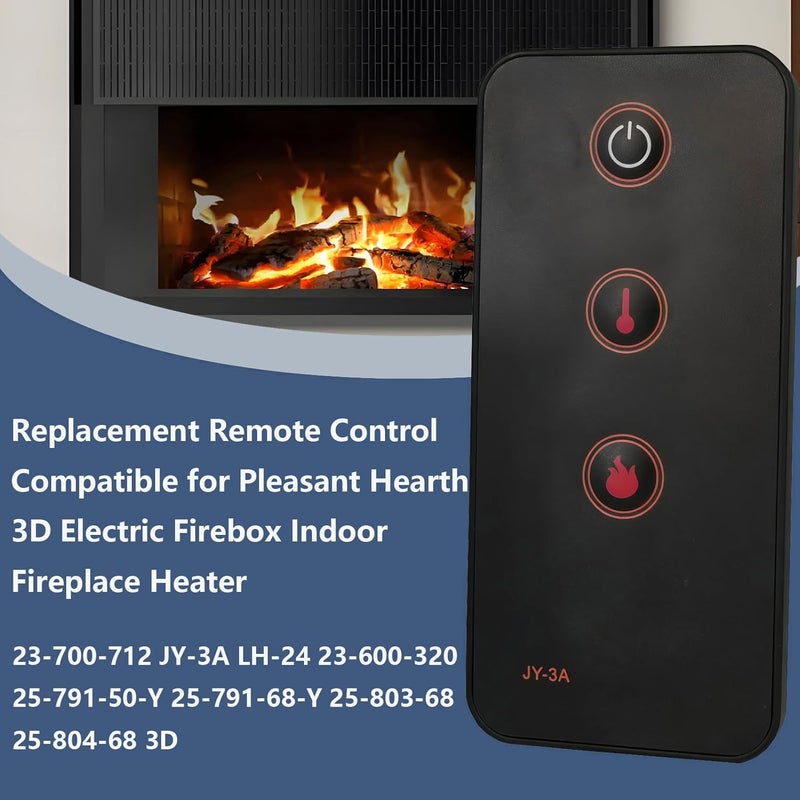 Replacement Remote Control for Pleasant Hearth 23-700-712 JY-3A LH-24 23-600-320 25-791-50-Y 25-791-68-Y 25-803-68 25-804-68 3D Electric Firebox Indoor Fireplace Heater - Image 2