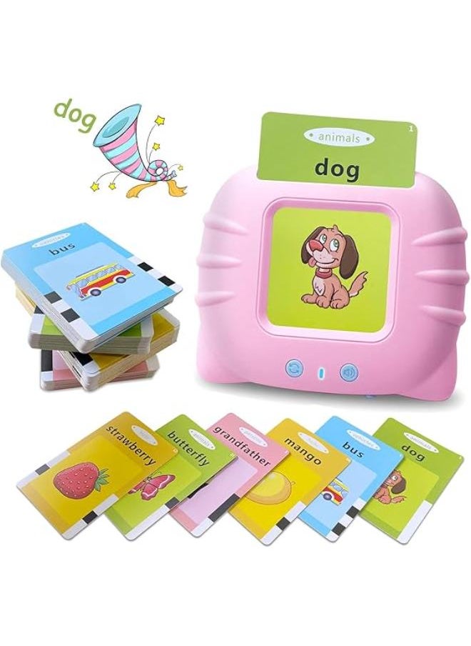 Generic - Interactive Talking Flash Cards Educational Toys for Toddlers | Learning Cards for Ages 2-6 | Learning Experience (Pink) - Image 1