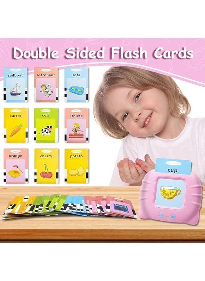Generic - Interactive Talking Flash Cards Educational Toys for Toddlers | Learning Cards for Ages 2-6 | Learning Experience (Pink) - Image 1