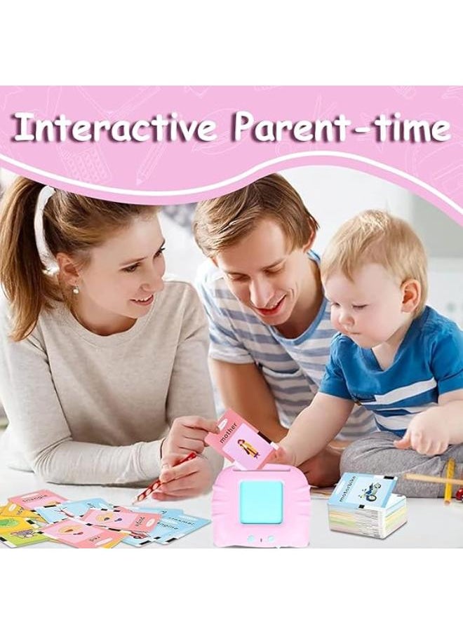 Generic - Interactive Talking Flash Cards Educational Toys for Toddlers | Learning Cards for Ages 2-6 | Learning Experience (Pink) - Image 1