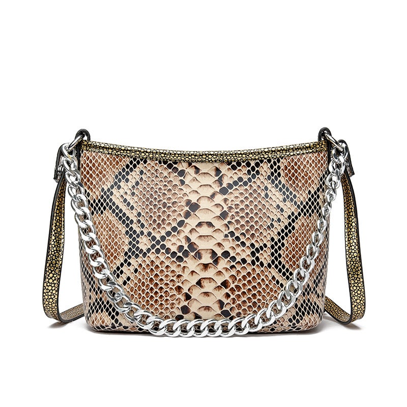 Snakeskin Bucket Bag Fashion Niche Chain Bag High-End Sense Ins Gradient Shoulder Bag For Women - Image 1